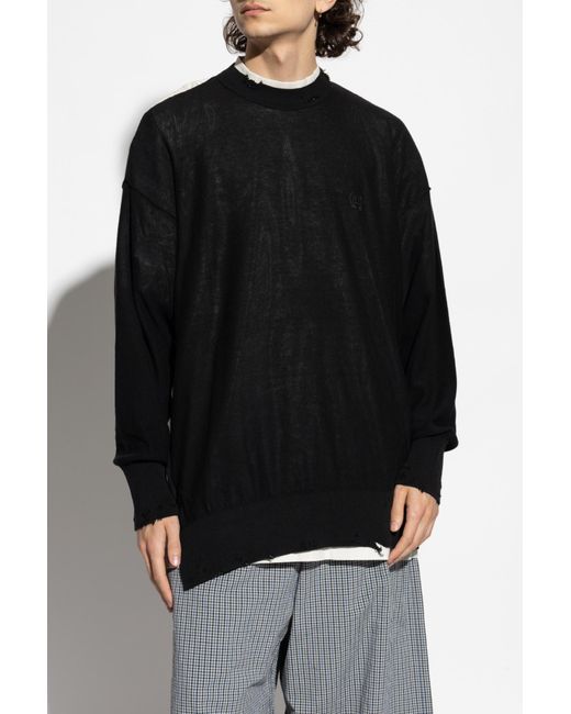 Balenciaga Black Sweater With A Vintage Effect for men