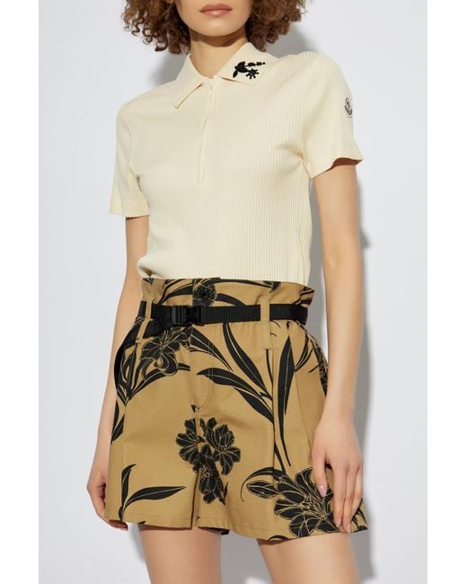 Moncler Natural Polo With Applications