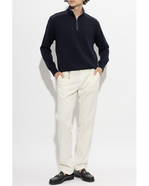 Paul & Shark Blue Sweater With A Stand-Up Collar for men