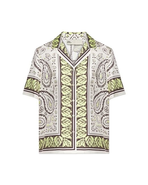 Tory Burch Natural Silk Shirt With Print