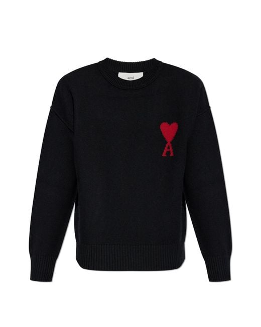 AMI Black Cotton Sweatpants