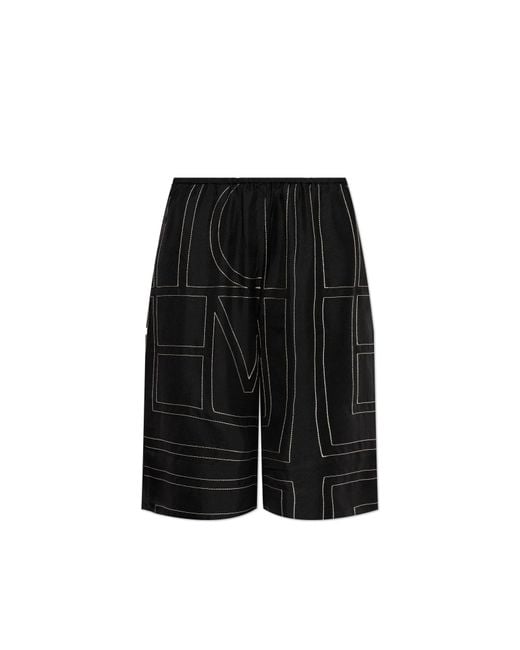 Totême  Black Silk Shorts