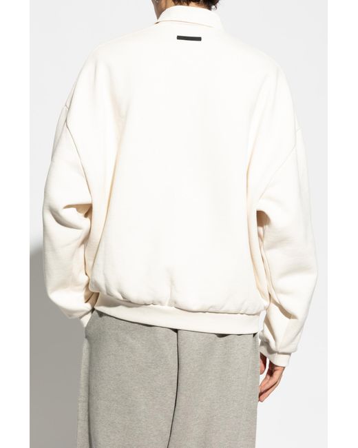 Fear Of God White Polo Collar Sweatshirt, for men