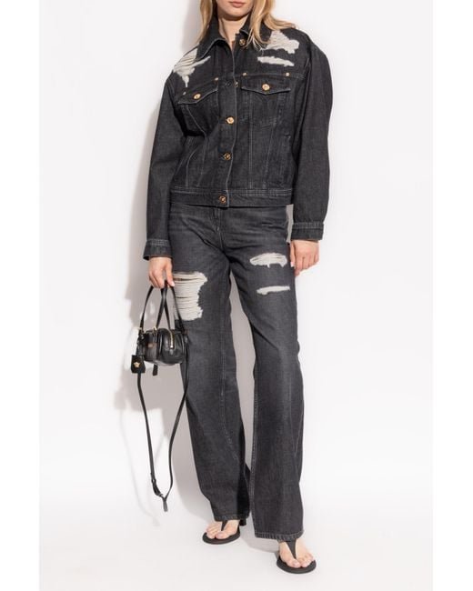 Versace Black Straight-Leg Jeans