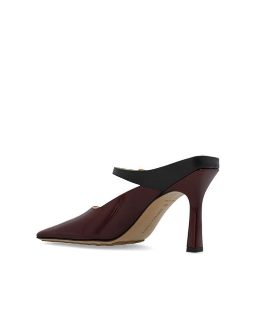 Bottega Veneta Red Heeled Mules 'Andrea'