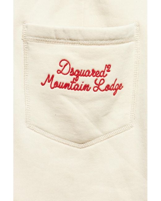 DSquared² White Shorts With Embroidery for men