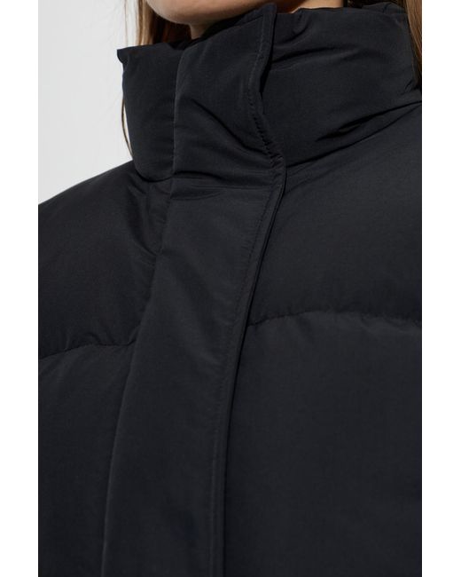 Jil Sander Blue Down Jacket With Stand-Up Collar