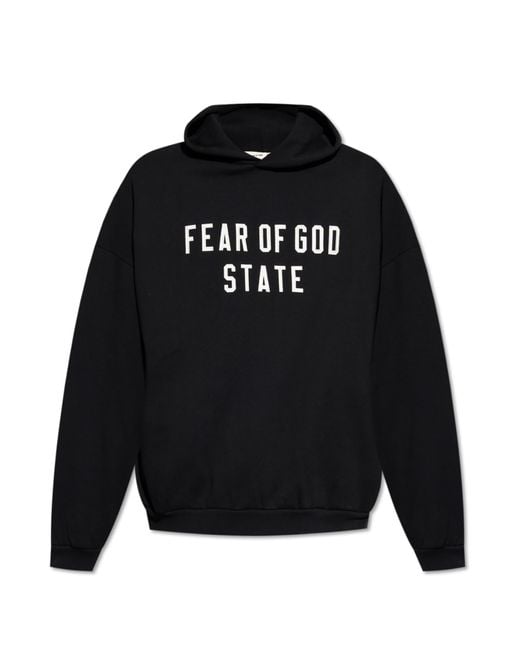 Fear Of God Black Sweatshirt With Embroidered Logo for men