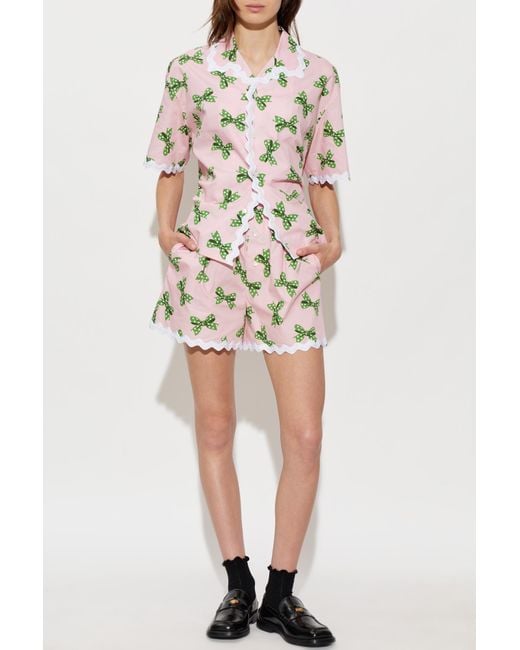 Moschino White Printed Shorts