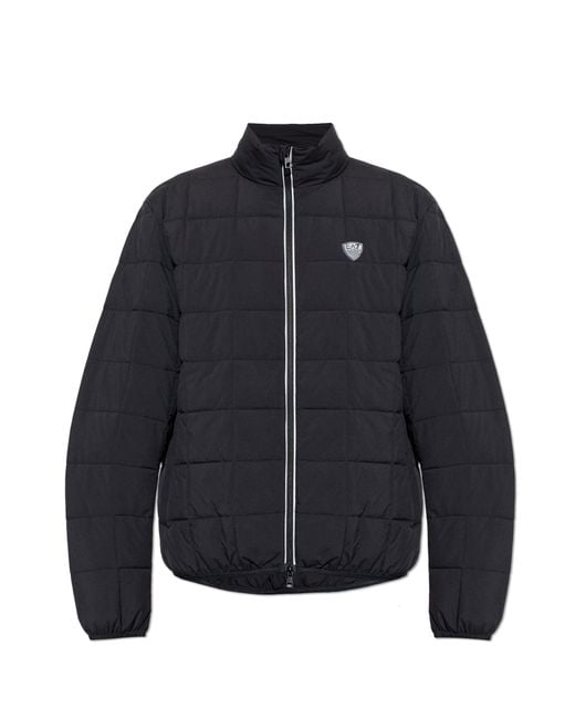 EA7 Blue Quilted Jacket From The 'Sustainability' Collection for men
