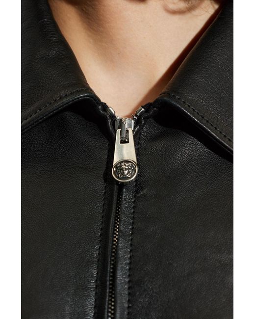 Versace Black Leather Jacket for men