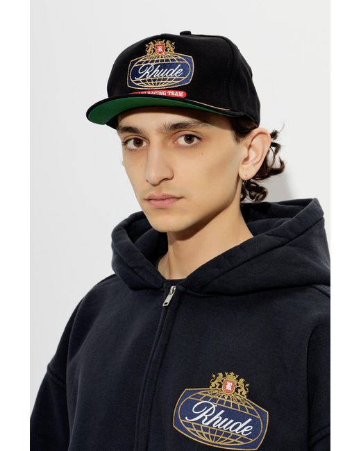 Rhude Black Baseball Cap for men