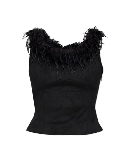 M I S B H V Black Strap Top