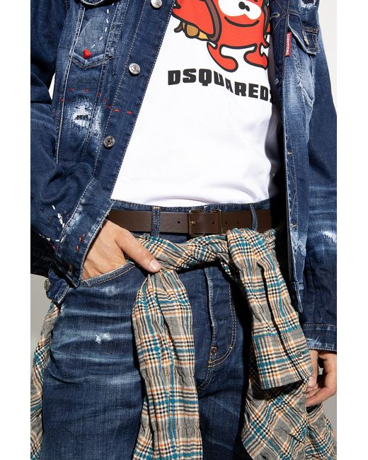 DSquared² Brown Leather Belt for men