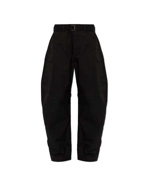 Sacai Black Trousers With Belt for men