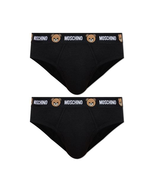 Moschino Black Two-Pack Of Cotton Briefs for men