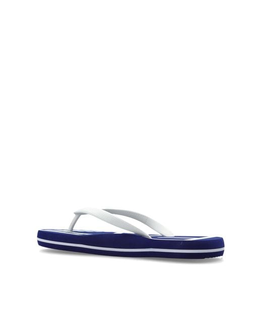 EA7 Blue Rubber Flip-Flops With Logo