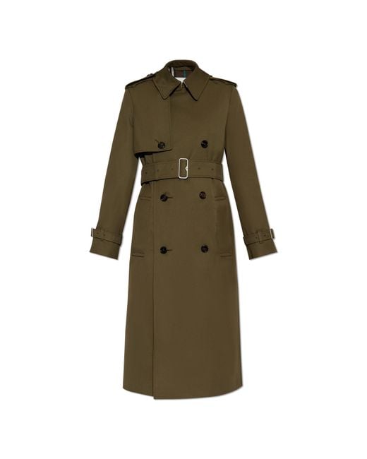 Burberry Green Cotton Trench Coat