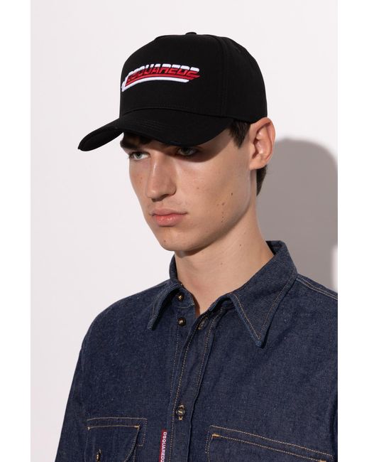 DSquared² Black Baseball Cap for men
