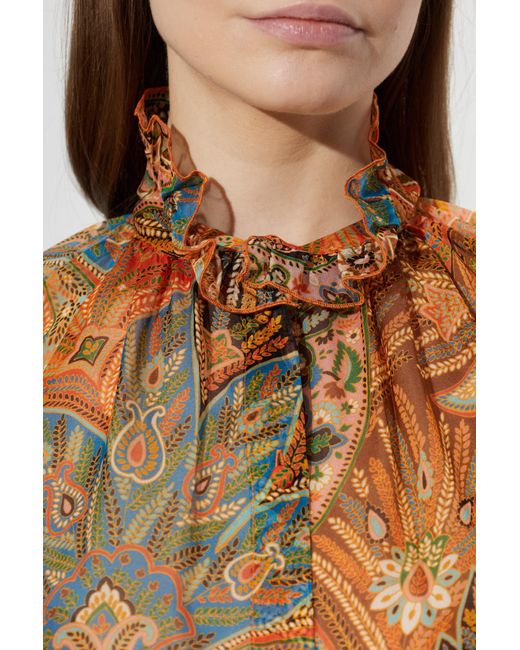 Etro Brown Silk Top