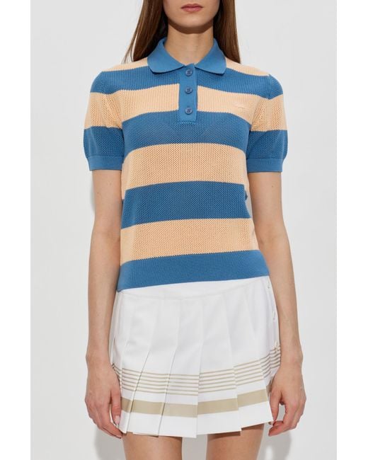 Lacoste Blue Striped Pattern Polo