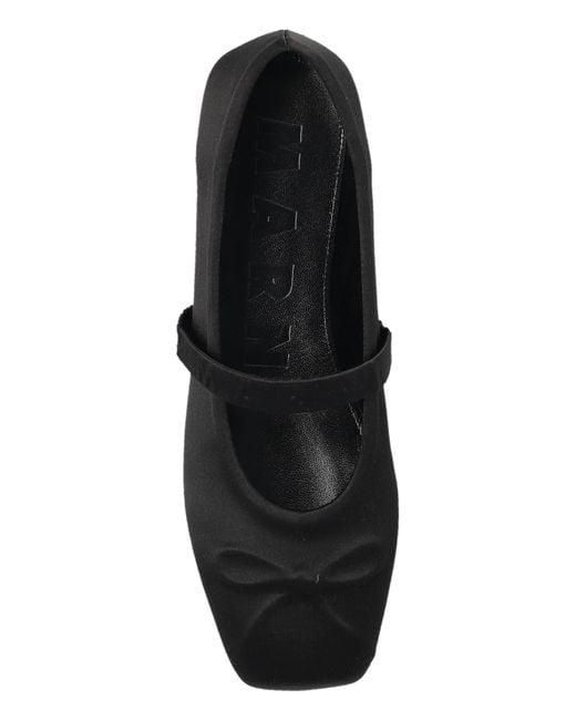 Marni Black Ballet Flats With A Bow