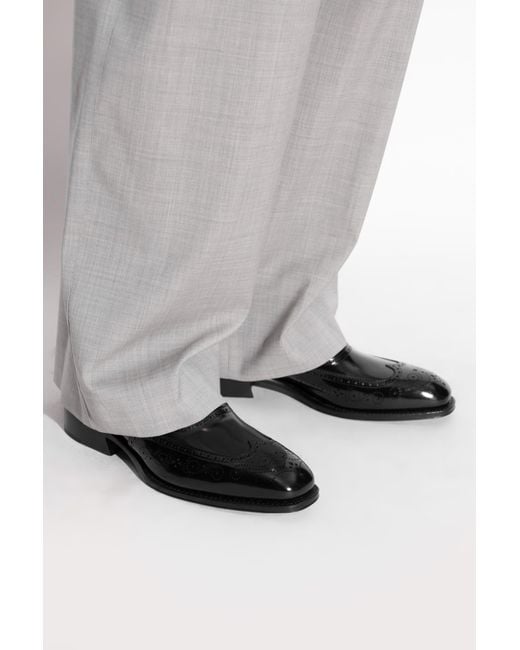 McQueen Black Leather Shoes for men