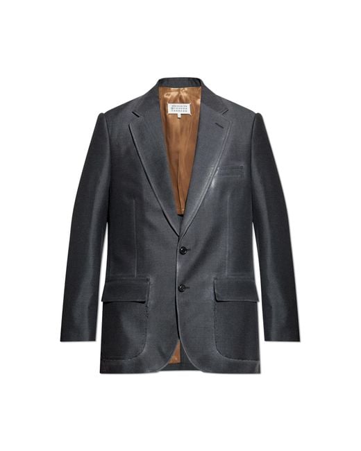Maison Margiela Black Blazer With Raw Finish for men