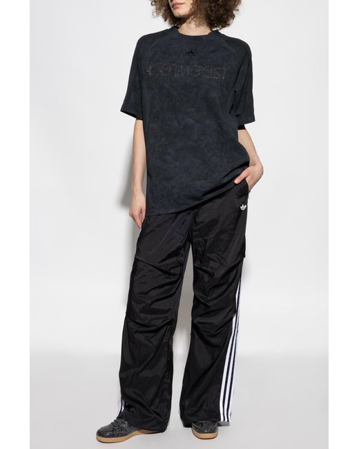 Adidas Black T-Shirt With Shimmering Appliqués