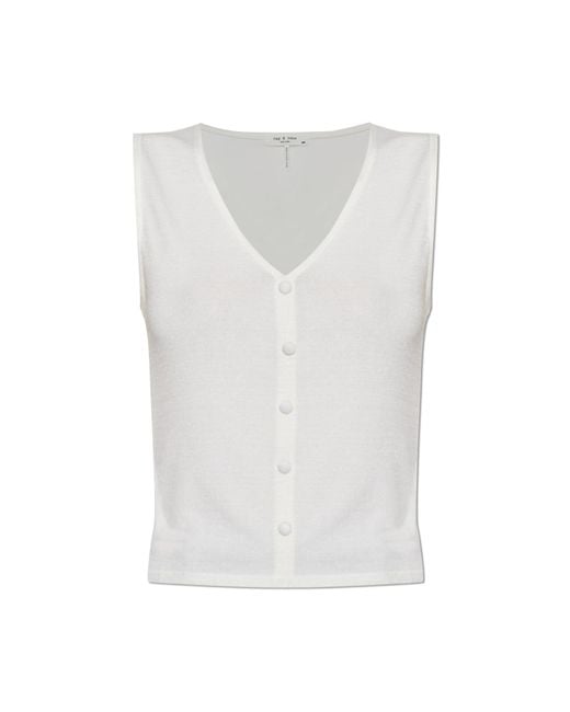 Rag & Bone Black Top With Decorative Buttons