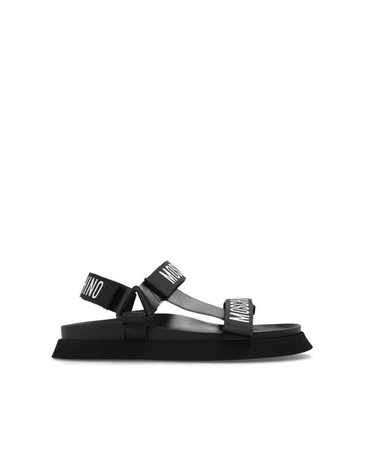 Moschino Black Sandals With Logo,