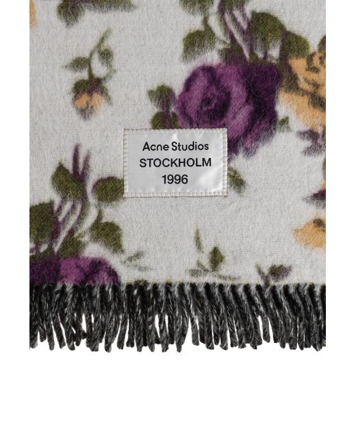 Acne Gray Scarf With Logo