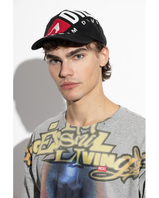DIESEL Red Cap With Visor 'C-Div' for men