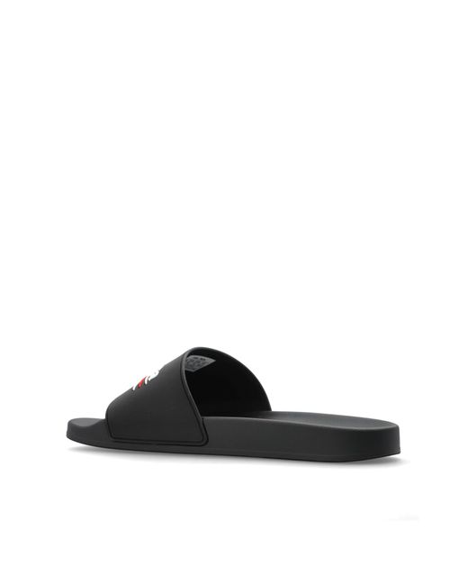 Balenciaga Black Slides With Logo for men