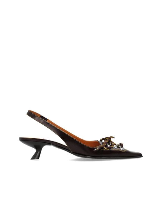 Marni Brown Leather Heeled Shoes