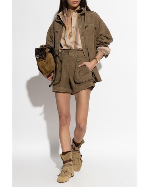 Isabel Marant Green "Marline" Suede Shorts
