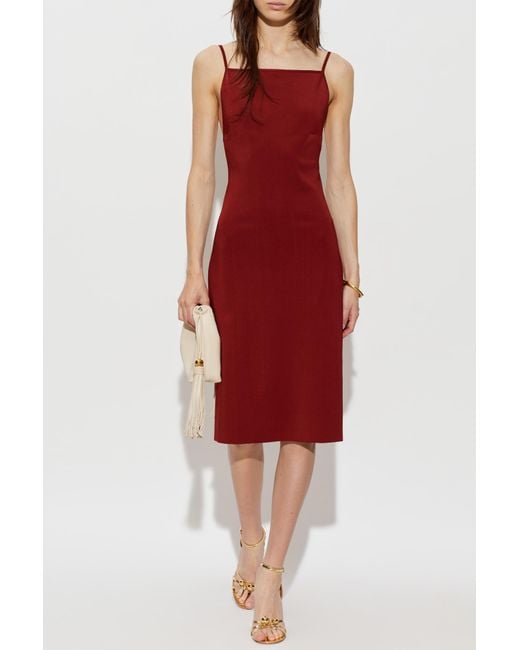 Ferragamo Red Off-Shoulder Dress