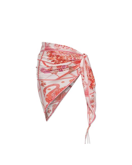 Ferragamo Red Silk Pareo