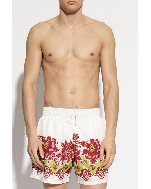 Etro Red Swim Shorts for men
