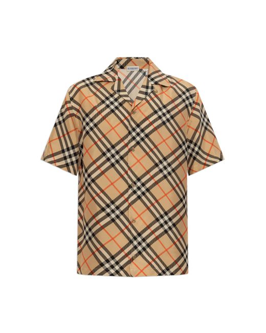 Burberry Natural Checkered Pattern Shirt for men