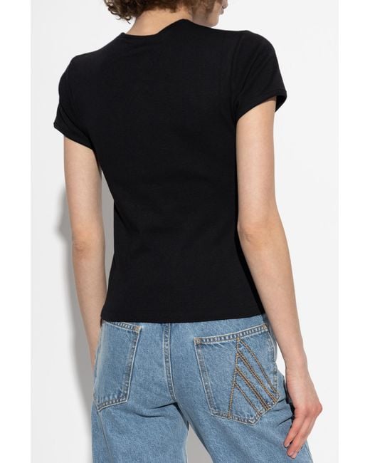 Coperni Black T-Shirt With Decorative Cut-Outs