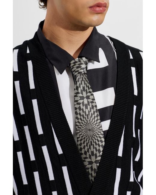 Versace Black Silk Tie With Medusa Head for men