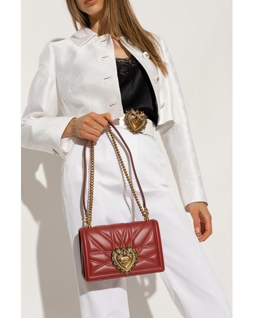 Dolce & Gabbana Red ‘Devotion Medium’ Shoulder Bag