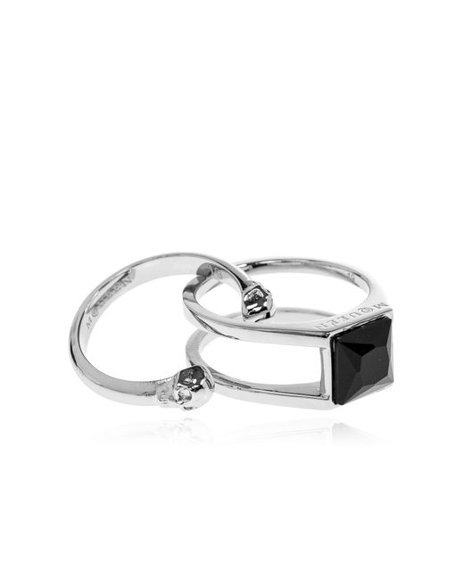 Alexander McQueen Metallic Double Brass Ring for men