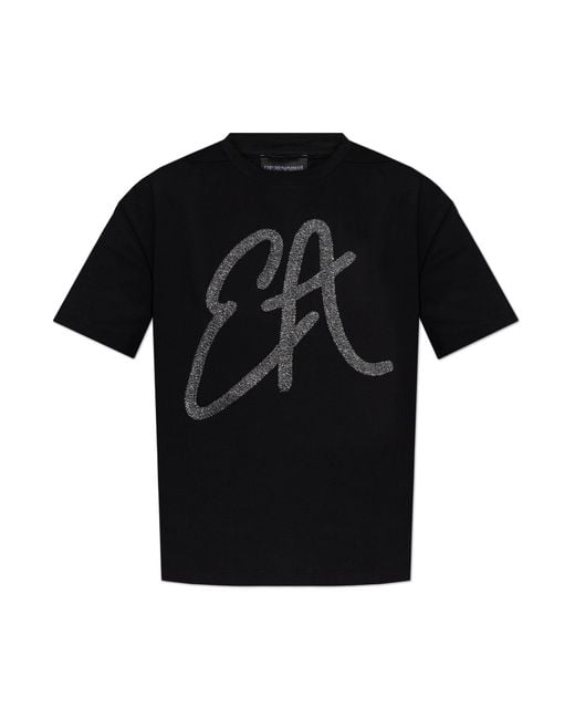Emporio Armani Black T-Shirt From The Sustainability Collection