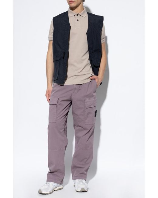 Stone Island Purple 'Cargo' Trousers With Logo Patch for men