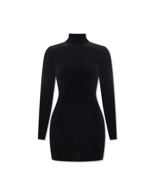 Balenciaga Black Mini Velour Dress,