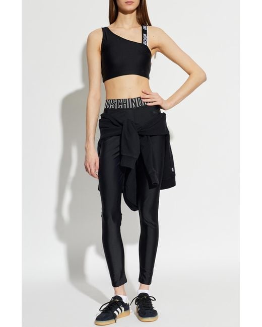 Moschino Black Leggings With Logo