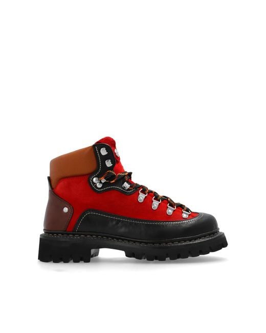 DSquared² Red Ankle Boots for men