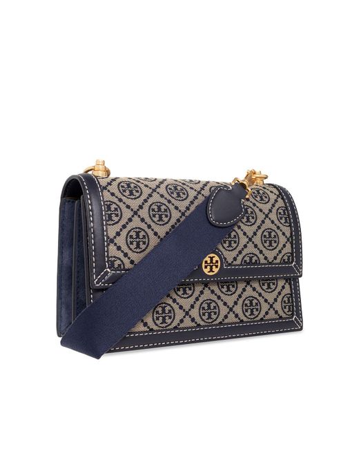 Tory Burch 'the T Monogram Small' Shoulder Bag in Blue | Lyst